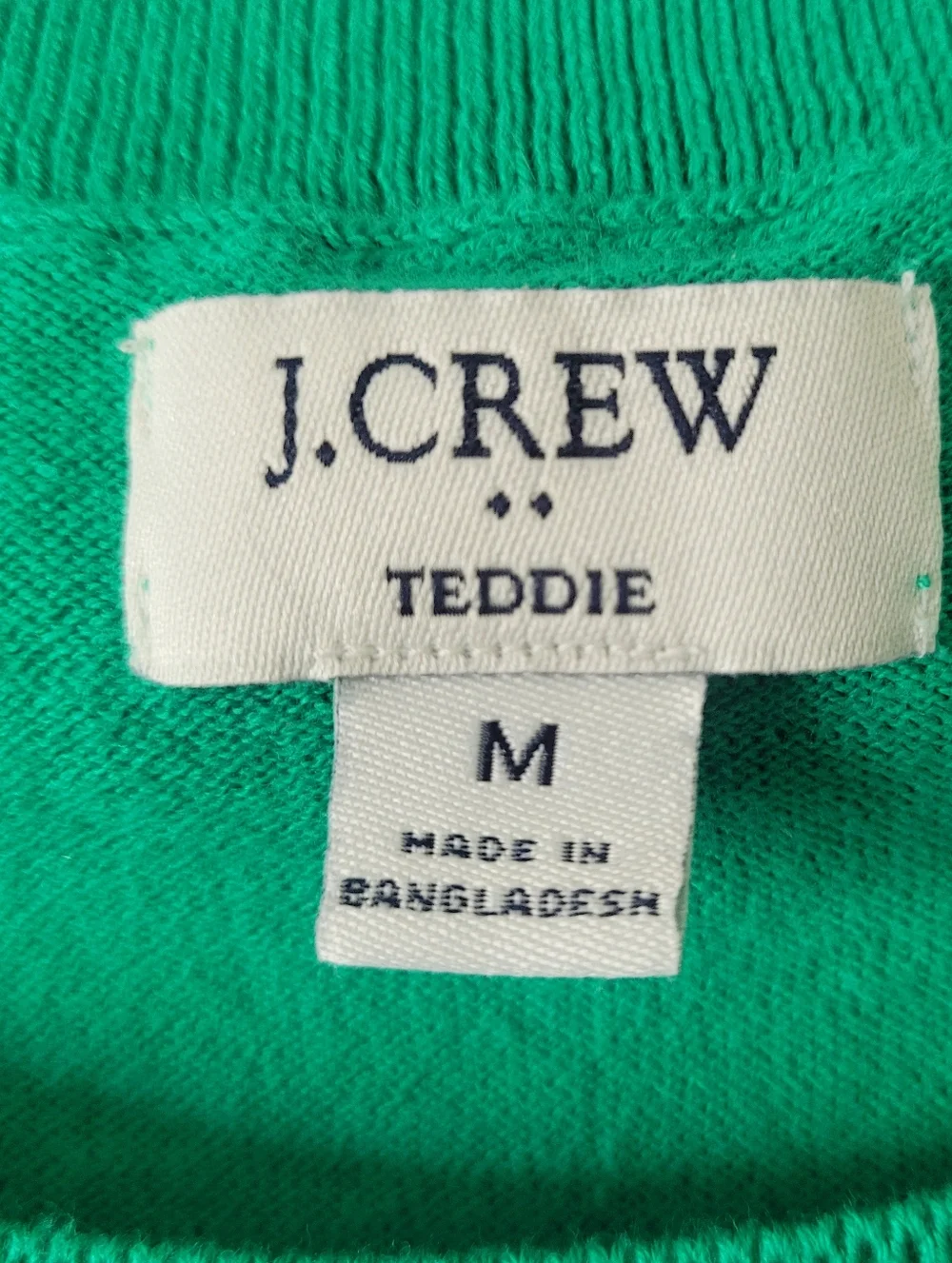 J. Crew Teddie Women's Kelly Green Crewneck Sweater 100% Cotton Medium - Picture 16 of 16